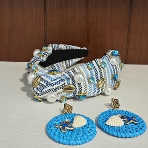 ✨️Brianna Cannon Seashell Headband & Earring Set NWOT